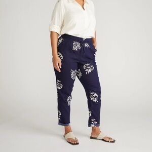Universal Standard Sayville Linen Drawstring Pant Beachgrass Print 3XS, US 2-4